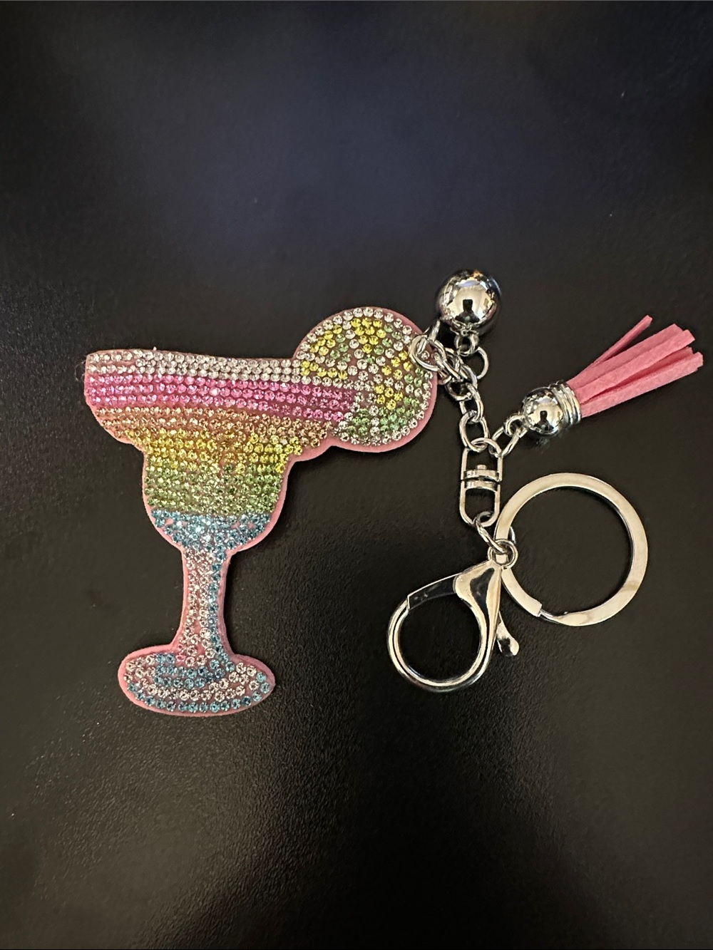 Pink Multi-Color Margarita Keychain with Tassel